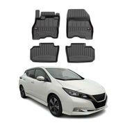 OMAC Premium Alfombrillas De Coche para Nissan Leaf 2017-2024 Negro TPE Goma 4x