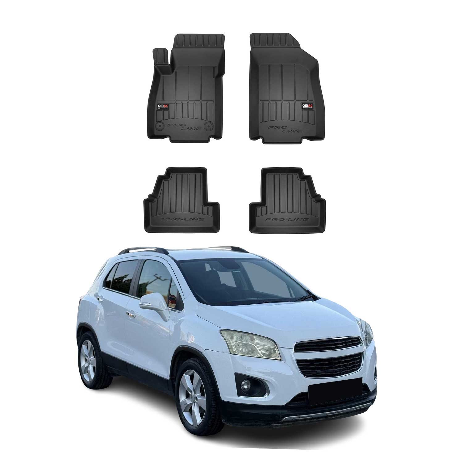OMAC Premium Alfombrillas De Coche para Chevrolet Trax 2012-2019 TPE Goma 4x