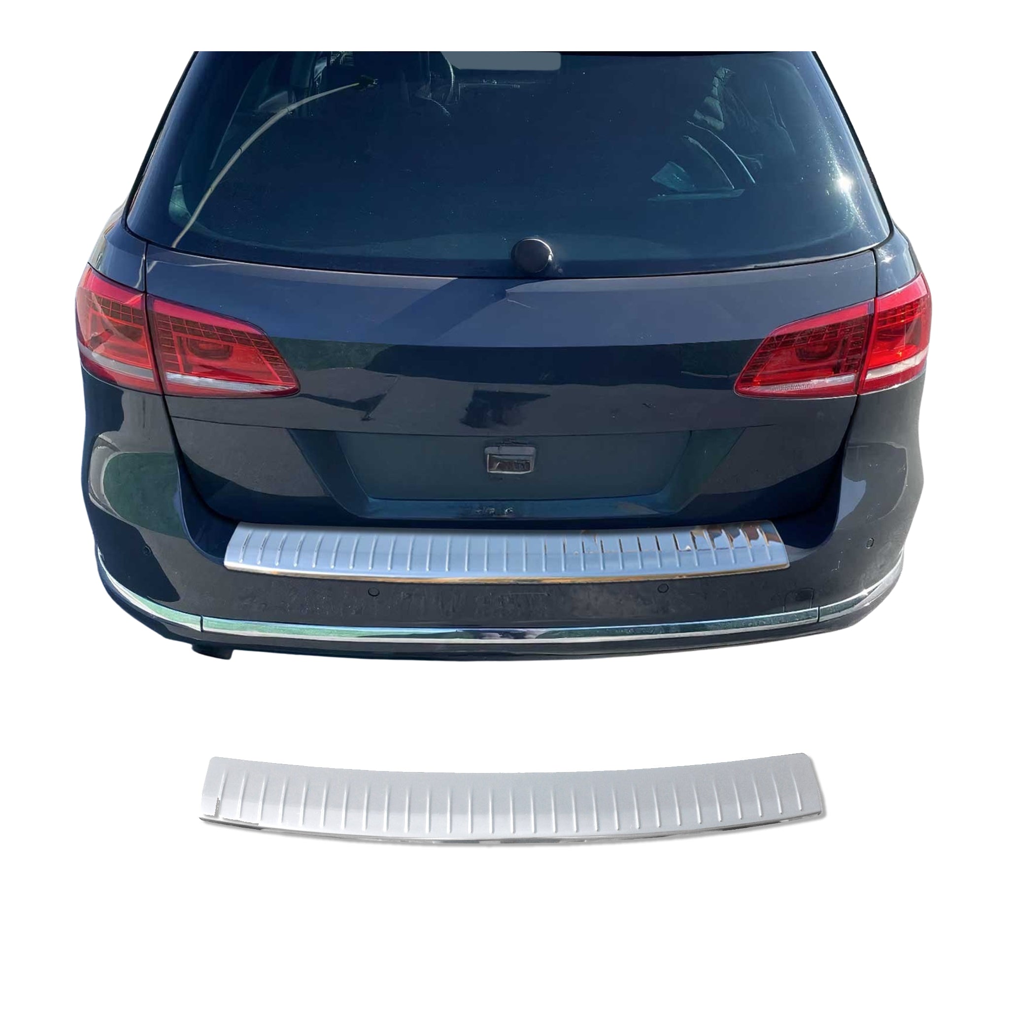 Protector Parachoques para VW Passat B7 Familiar 2010-2015 Plata Brillante Acero