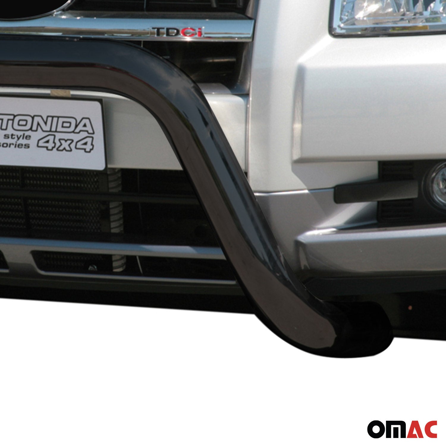 Bull Barra Frontal para Ford Ranger 2007-2009 Negro Brillante Acero