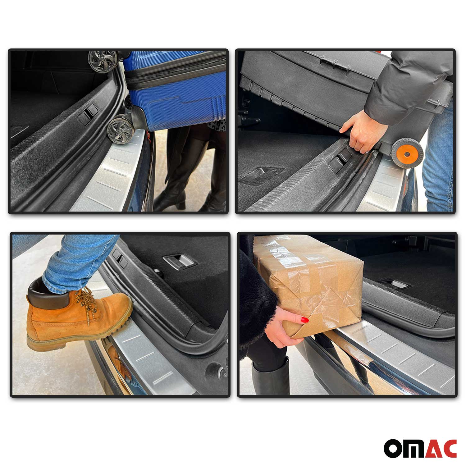 Protector de Parachoques Trasero para Audi Q5 FY 2017-2024 cepillado Acero