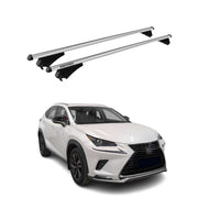 Menabo Barras Techo Coche Baca para Lexus NX AZ10 2014-2021 Gris Aluminio 2Pza