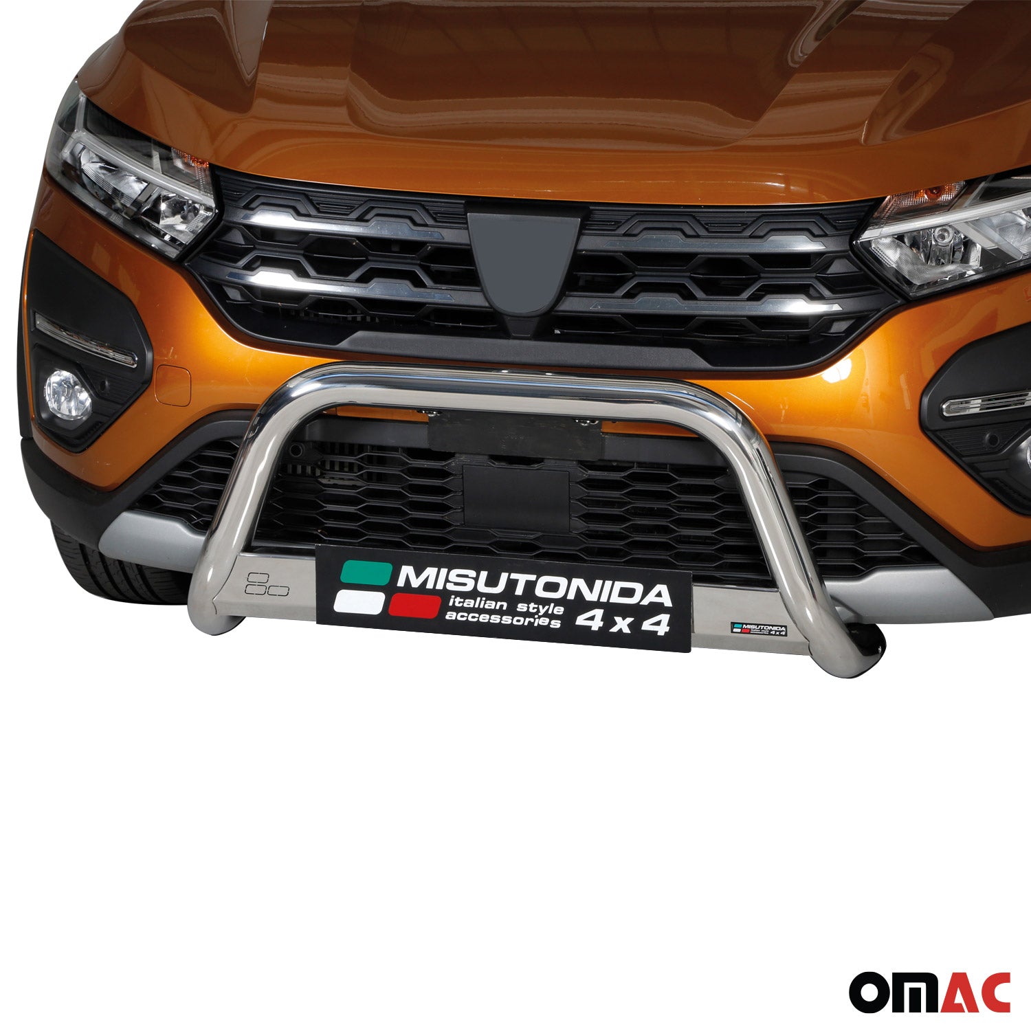 Bull Barra Frontal para Dacia Sandero Stepway 2021-2026 Plata Brillante Acero