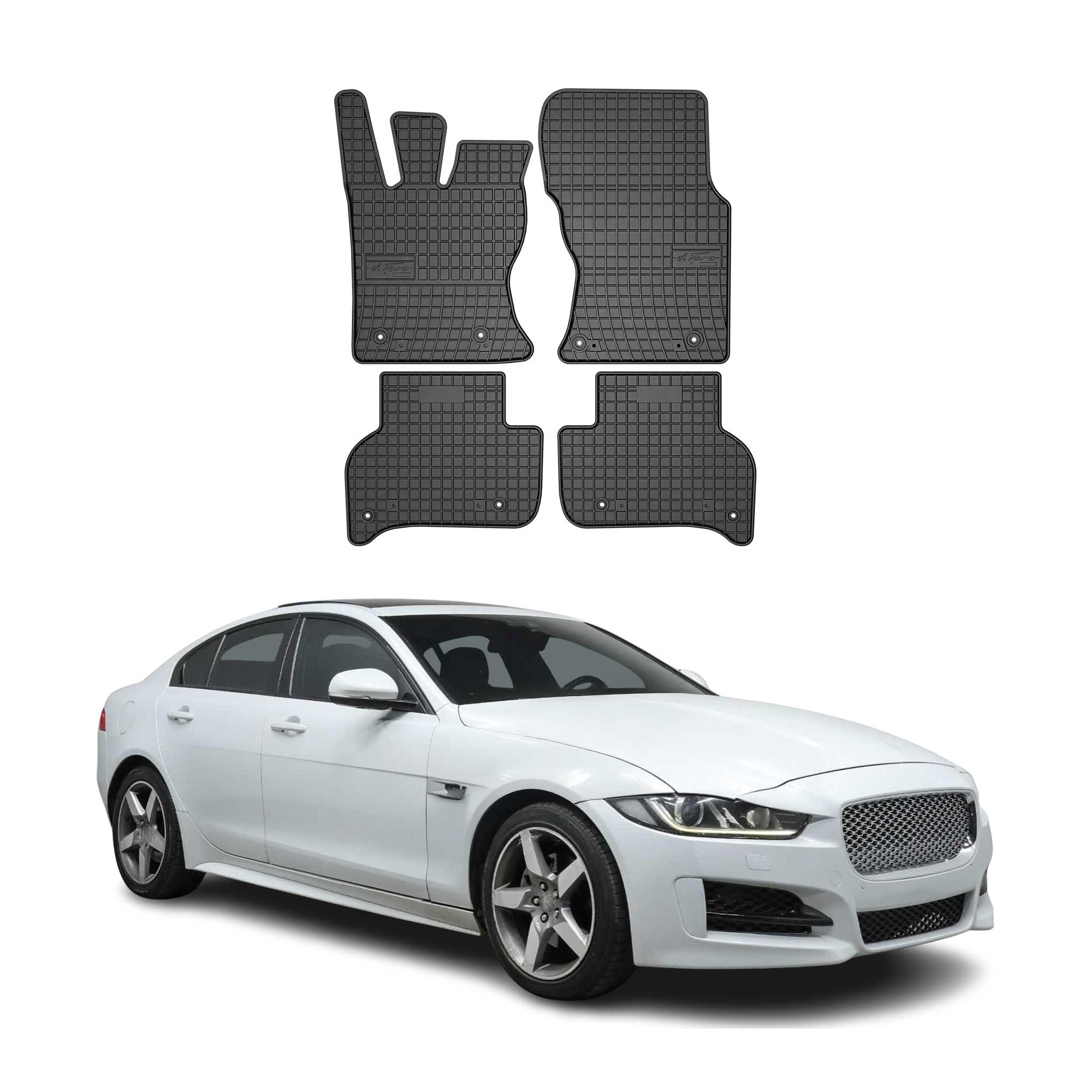 OMAC Alfombrillas De Coche para Jaguar XE 2015-2019 Negro Goma 4Pza