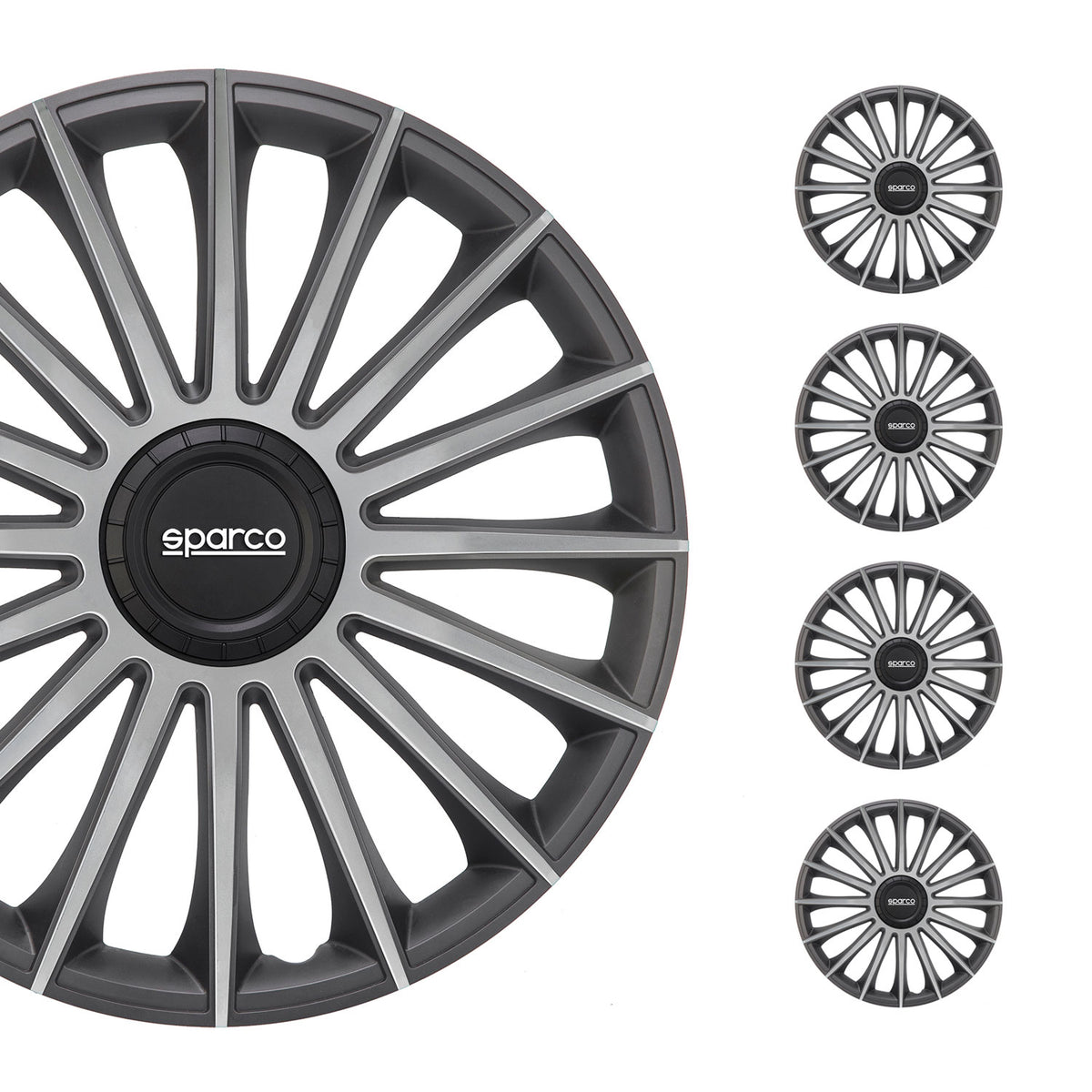Sparco Treviso Tapacubos 14 Pulgadas Universal Plata ABS Plástico