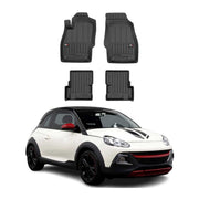 OMAC Premium Alfombrillas De Coche para Opel Adam 2012-2019 Negro TPE Goma 4Pza