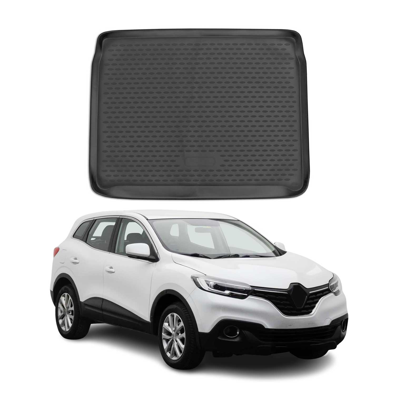 OMAC Bandeja Maletero Alfombrilla para Renault Kadjar 2015-2021 Negro Goma