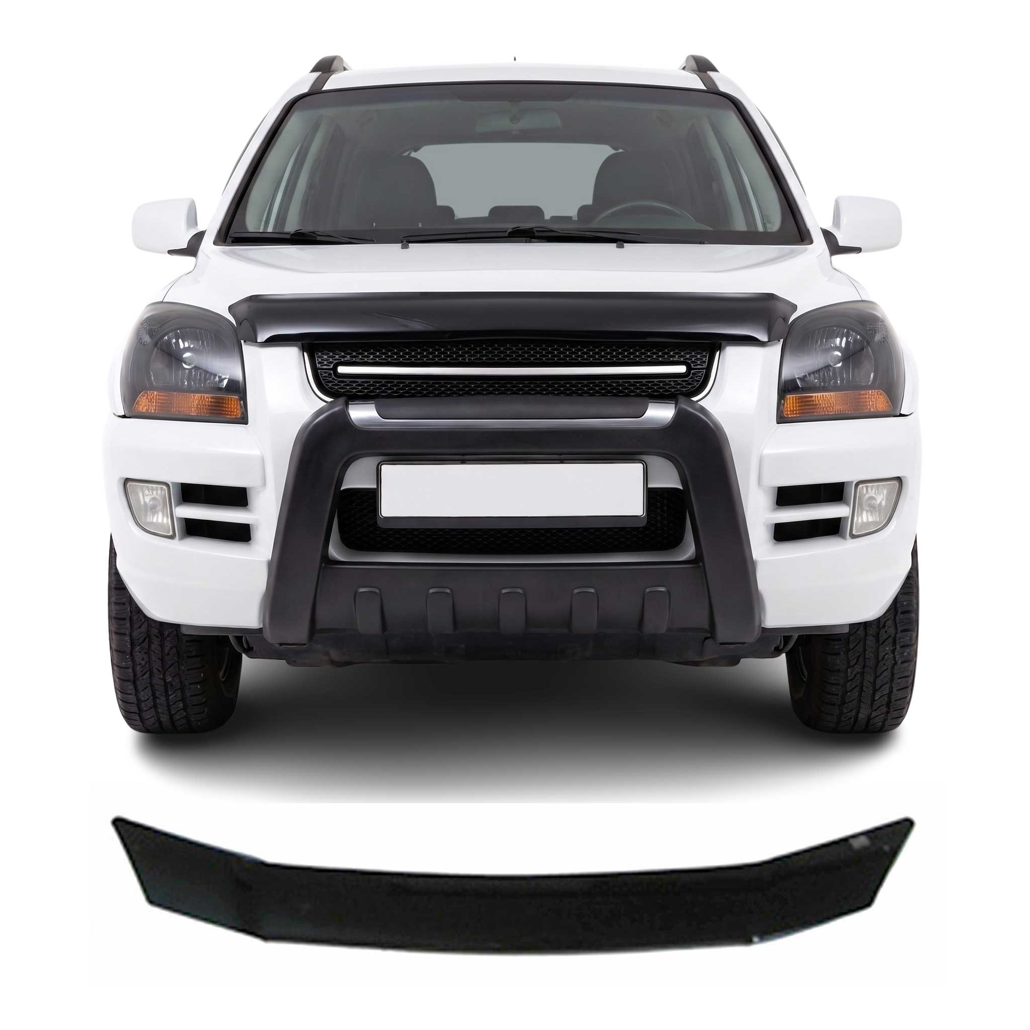 Deflector de Capó para Kia Sportage 2005-2009 Oscuro Brillante Acrílico