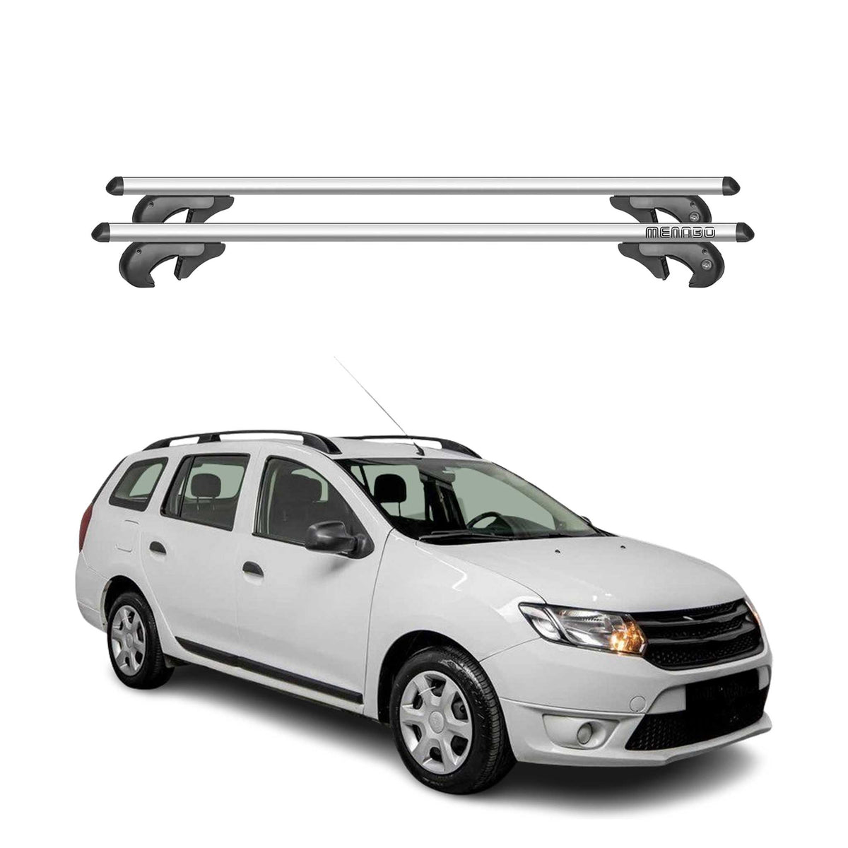 Menabo Barras de Techo Baca para Dacia Logan MCV 2013-2025 Gris Aluminio 2Pza
