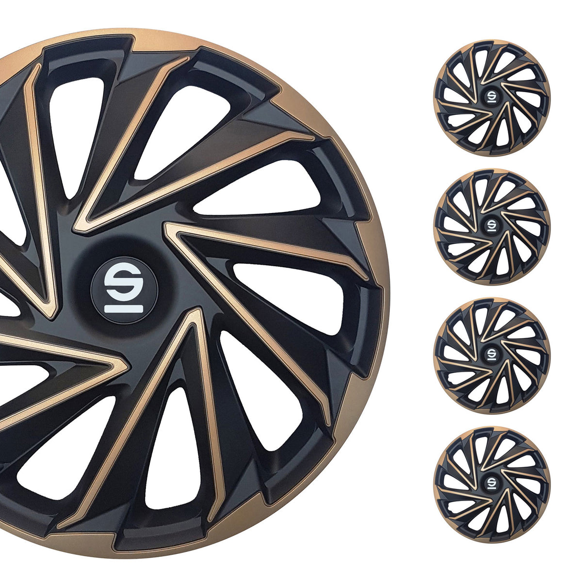 Sparco Tapacubos 16" pulgadas Universal Gold Negro