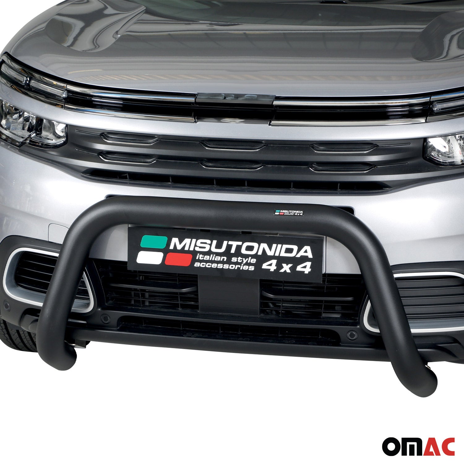 Bull Barra Frontal para Citroen C5 Aircross 2018-2022 Negro Brillante Acero