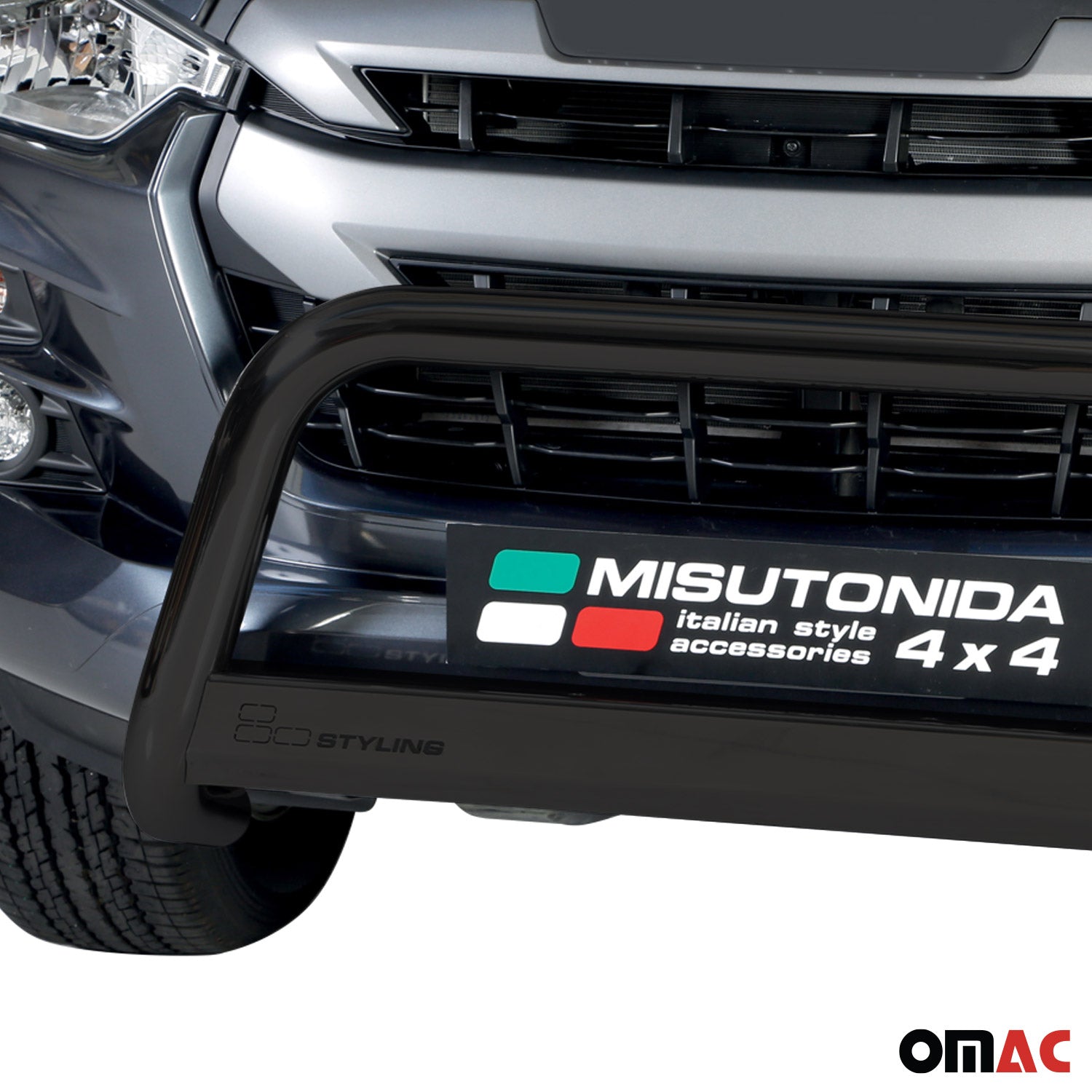 Bull Barra Frontal para Isuzu D-Max 2019-2022 Negro Brillante Acero 1Pza