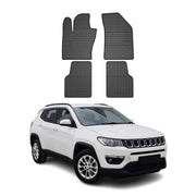 OMAC Alfombrillas De Coche para Jeep Compass 2016-2020 Negro Goma 4Pza