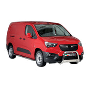 Par de Estribos Barras Laterales para Opel Combo 2018-2025 Largo Plata Acero 2x