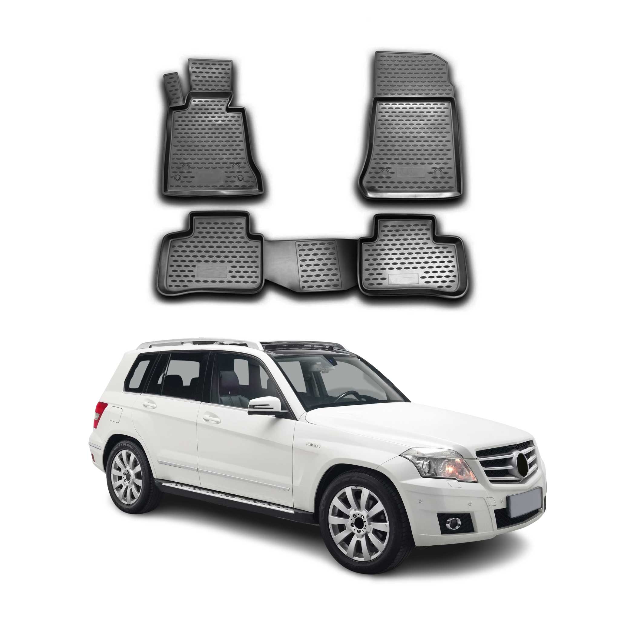 OMAC Alfombrillas De Coche para Mercedes GLK Class X204 2008-2015 Negro TPE 4Pza