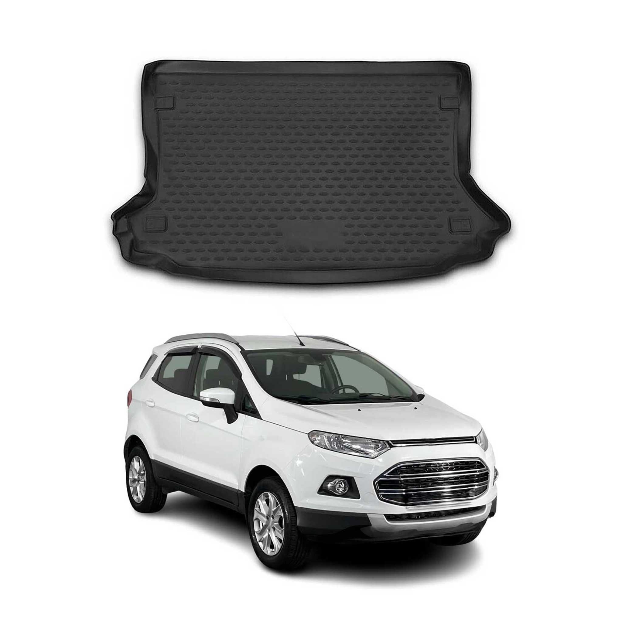 OMAC Bandeja Maletero Alfombrilla para Ford Ecosport 2013-2017 Negro Goma TPE