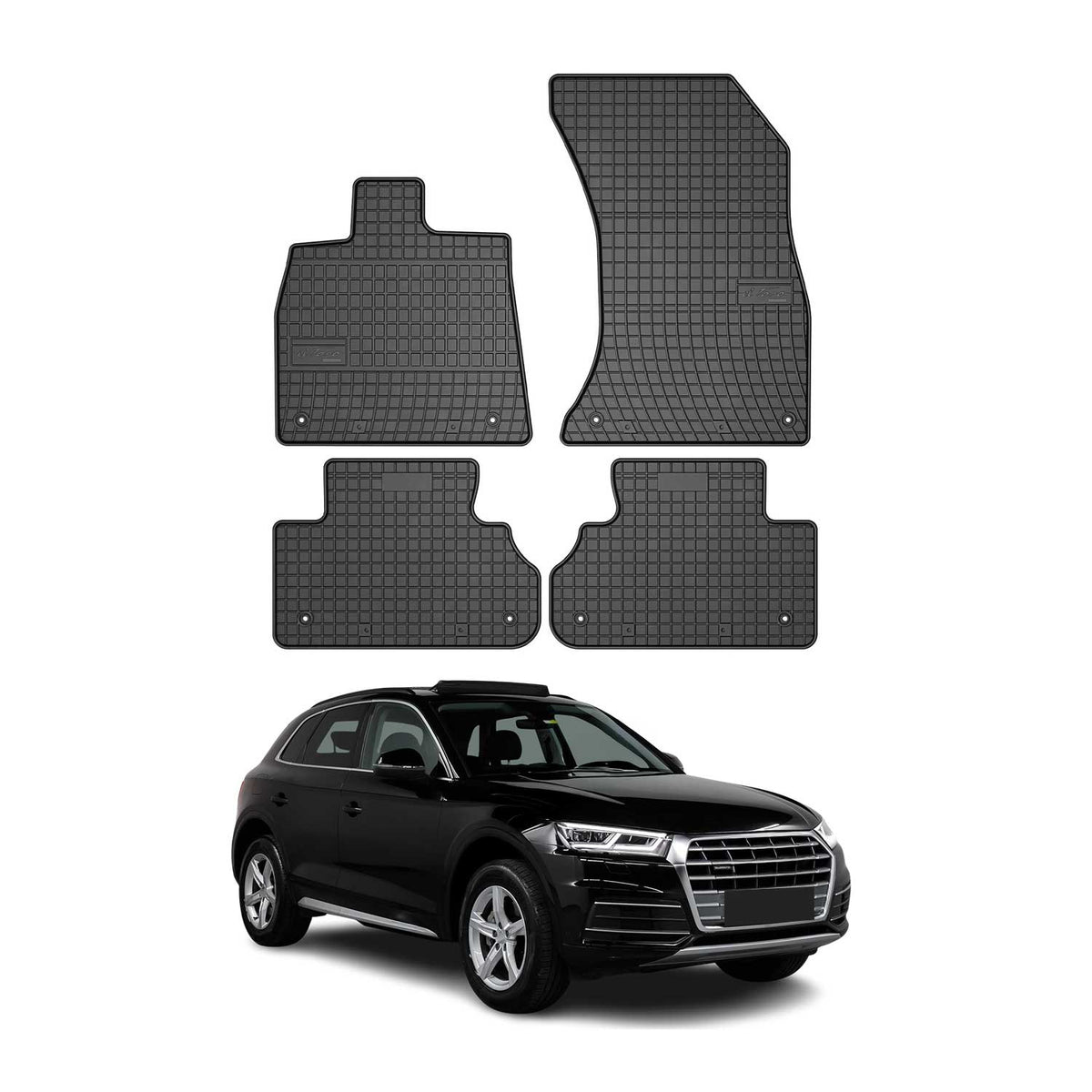 OMAC Alfombrillas De Coche para Audi Q5 FY 2017-2024 Negro Goma 4Pza