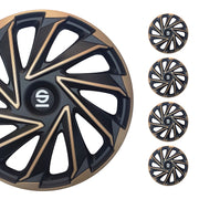 Sparco Tapacubos 16" pulgadas Universal Gold Negro