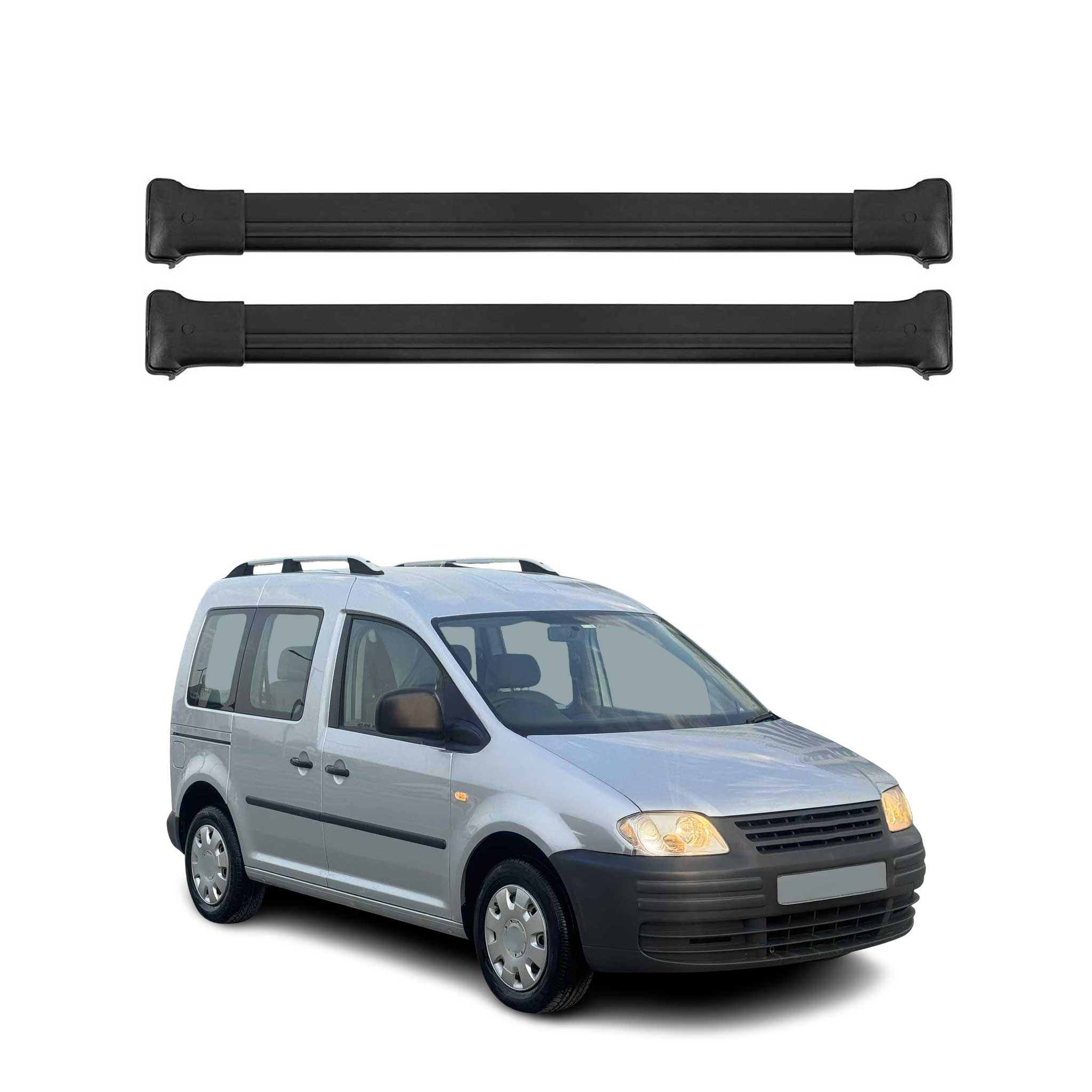 Barras de Techo Baca para VW Caddy 2003-2020 Negro Aluminio 2Pza