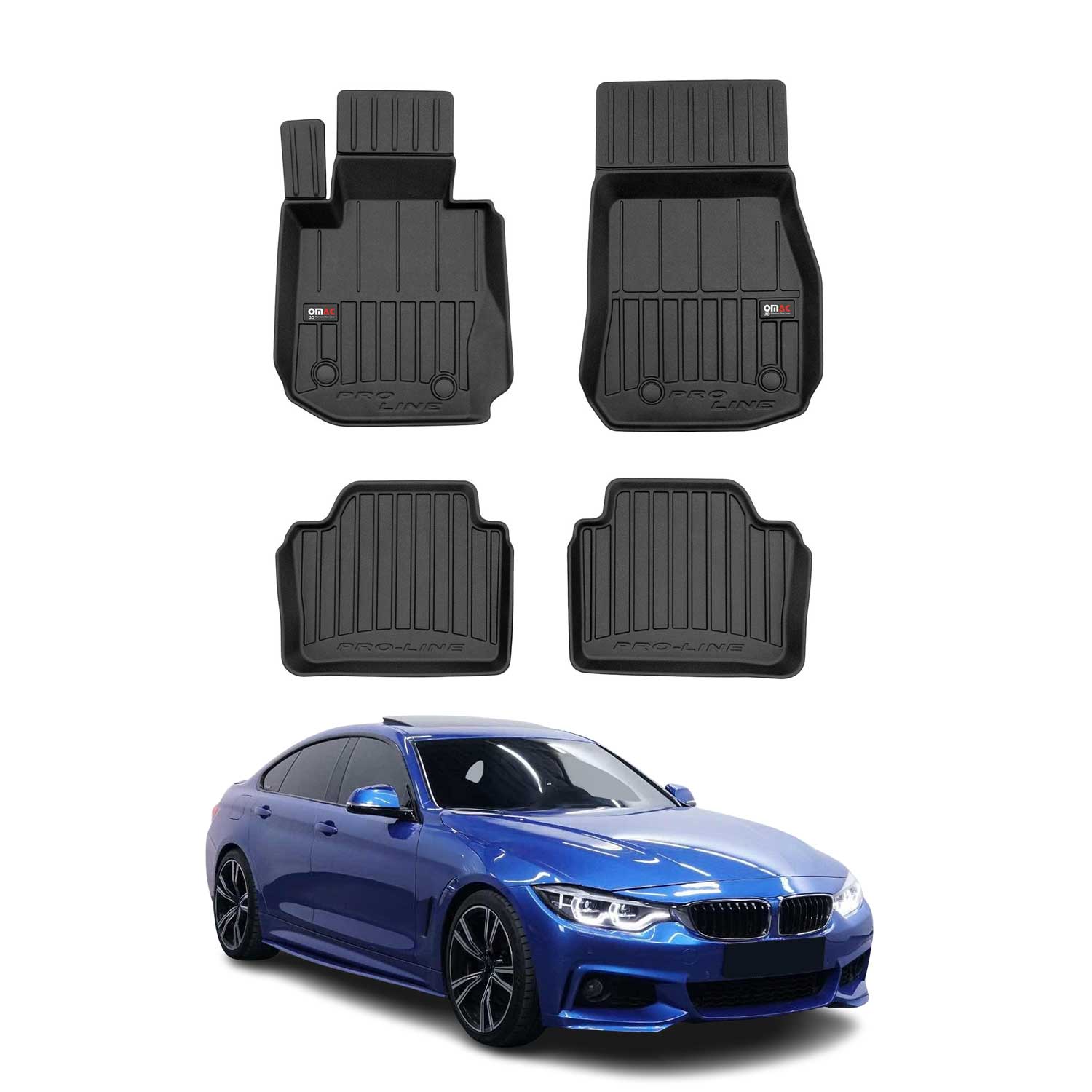OMAC Premium Alfombrillas Coche para BMW Serie 4 Gran Cupé F36 2014-2021 TPE 4x