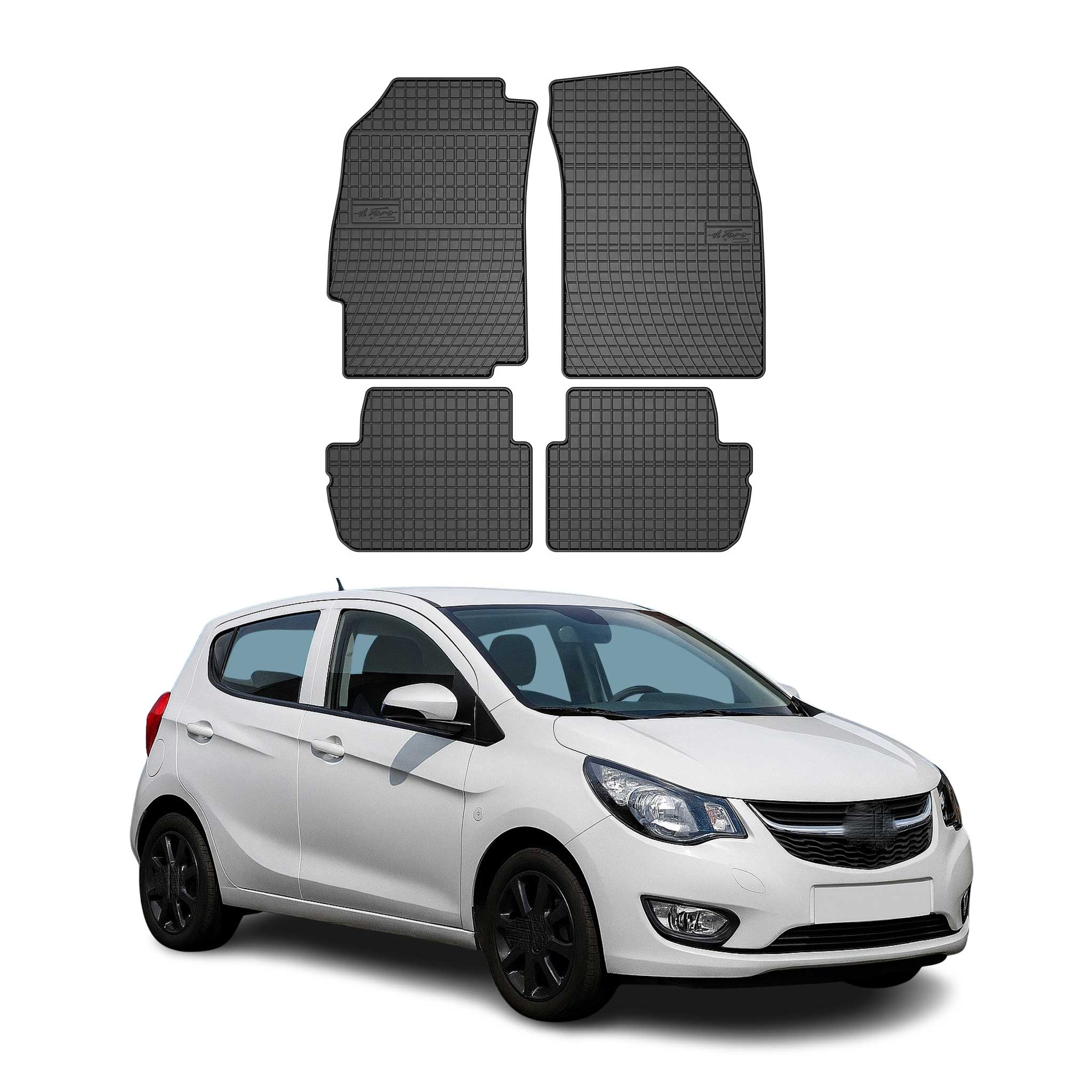 OMAC Alfombrillas De Coche para Opel Karl 2015-2019 Negro Goma 4Pza