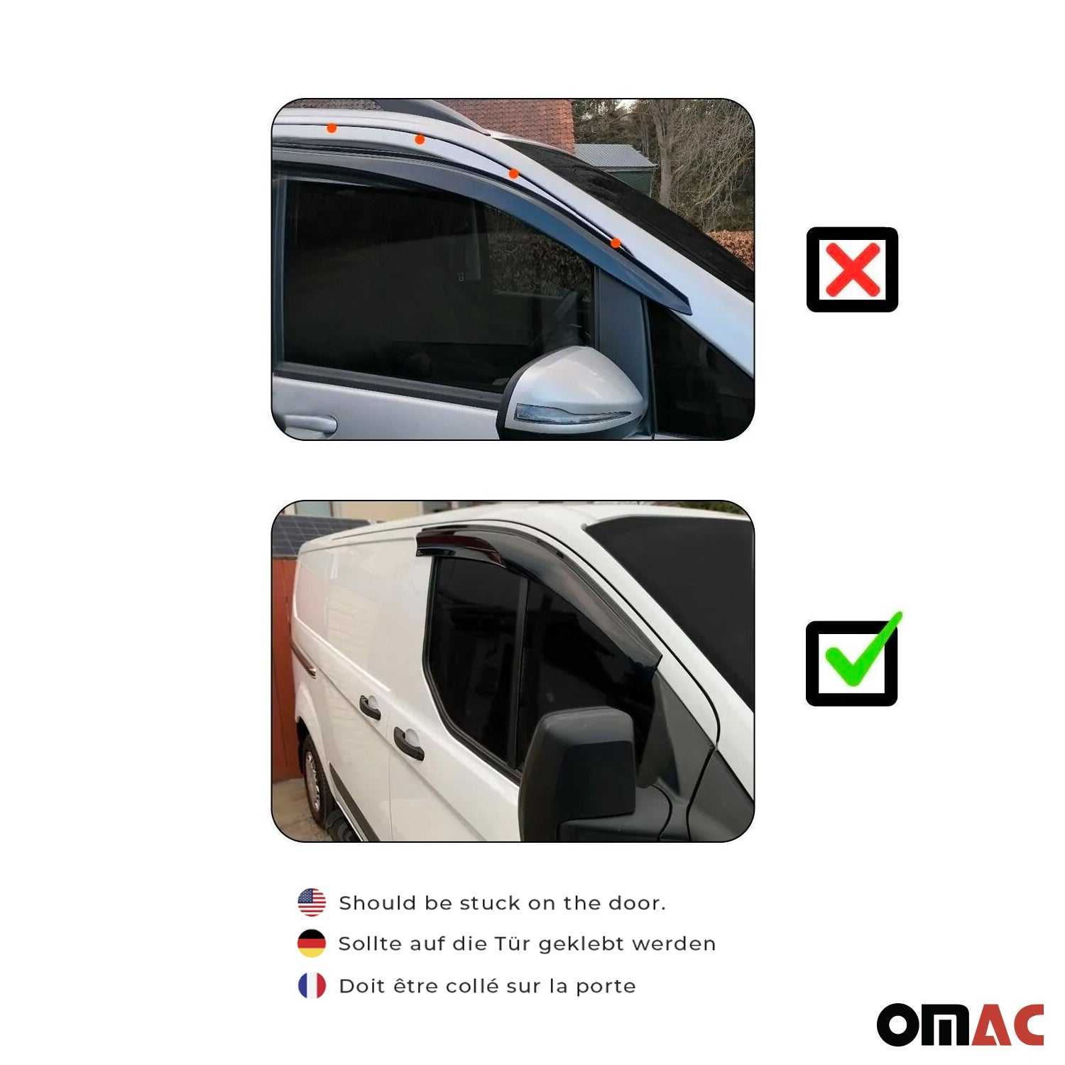 Deflectores de Aire de Viento para Renault Trafic 2001-2014 Oscuro Acrílico 2Pza