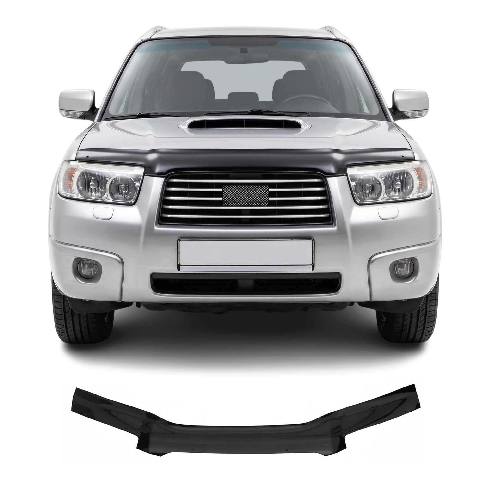 Deflector de Capó para Subaru Forester II 2006-2008 FL Oscuro Brillante Acrílico