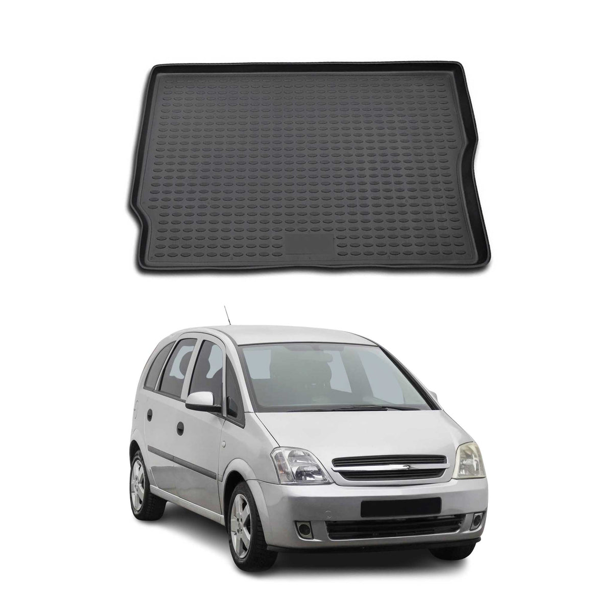 OMAC Bandeja Maletero Alfombrilla para Opel Meriva 2003-2010 Negro Goma TPE 1Pza