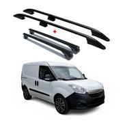 Rieles & Barras de Techo Coche para Opel Combo D Fiat Doblo L1 Negro Aluminio 4x