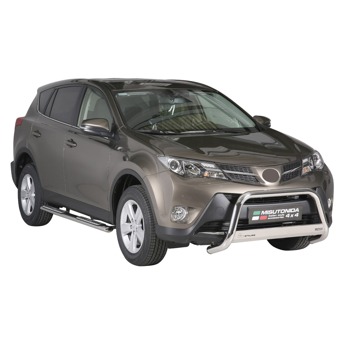 Par de Estribos Barras Laterales para Toyota RAV4 XA40 2013-2015 Negro Acero