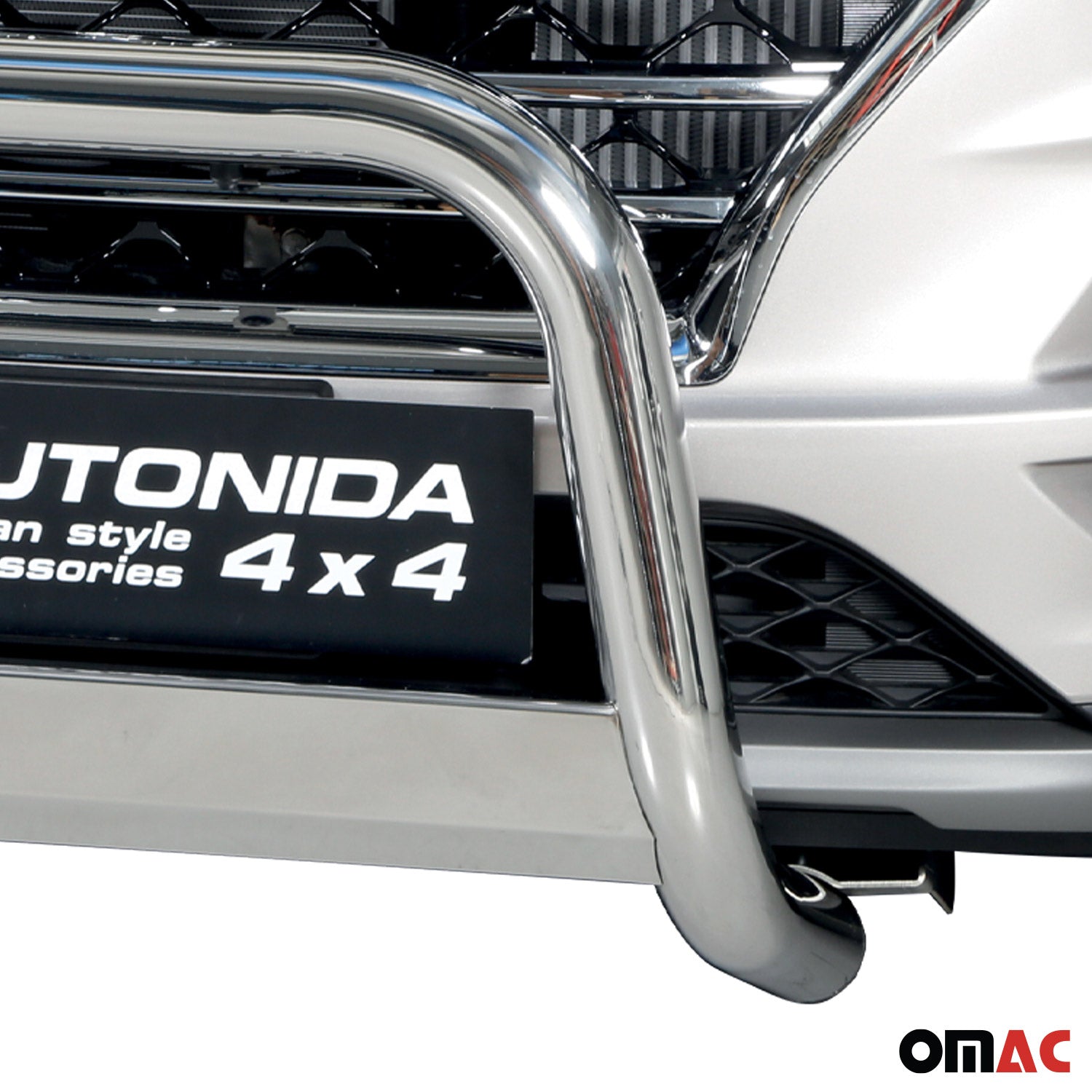 Bull Barra Frontal para Hyundai Tucson 2018-2021 Plata Brillante Acero