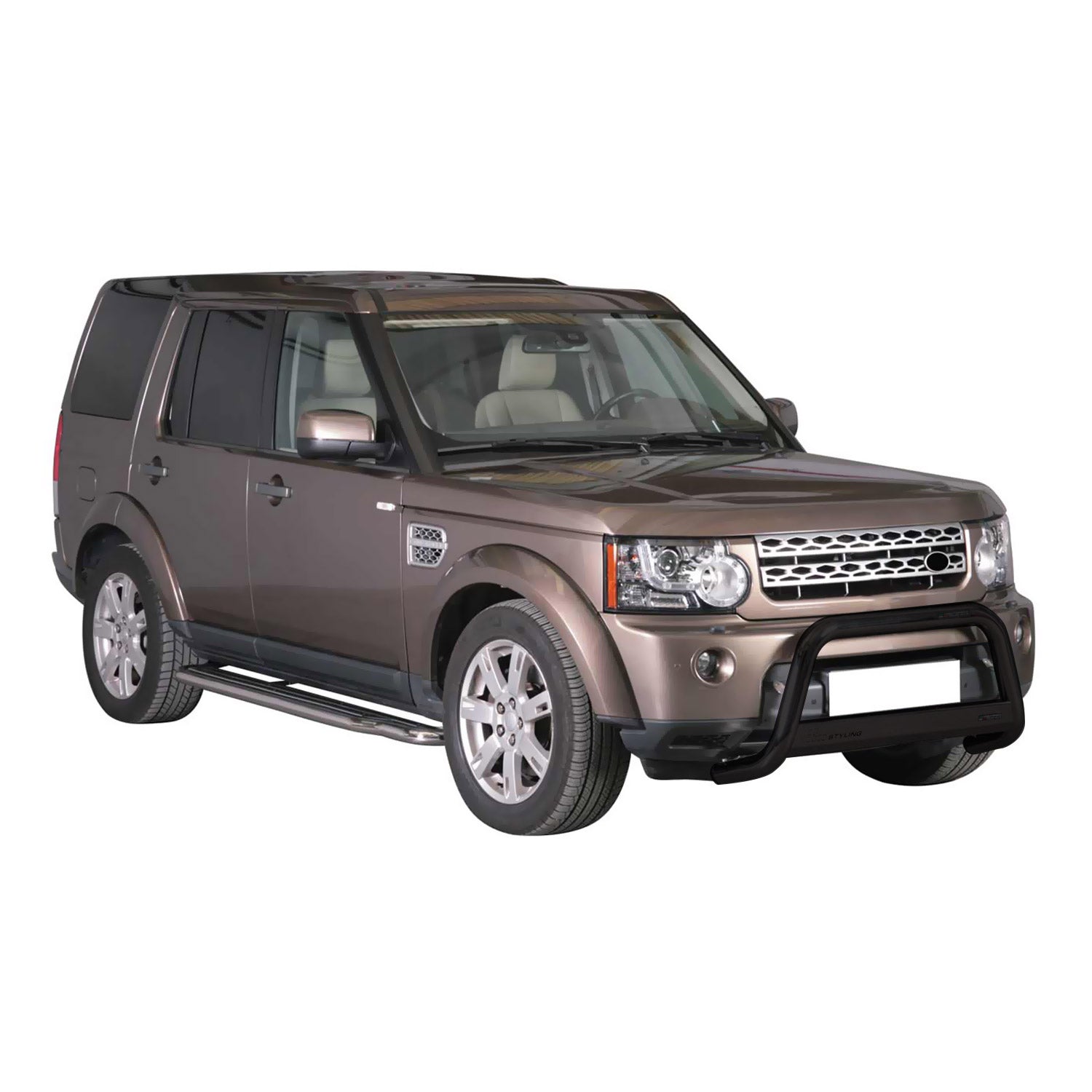Bull Barra Frontal para Land Rover Discovery 4 2009-2016 Negro Brillante Acero