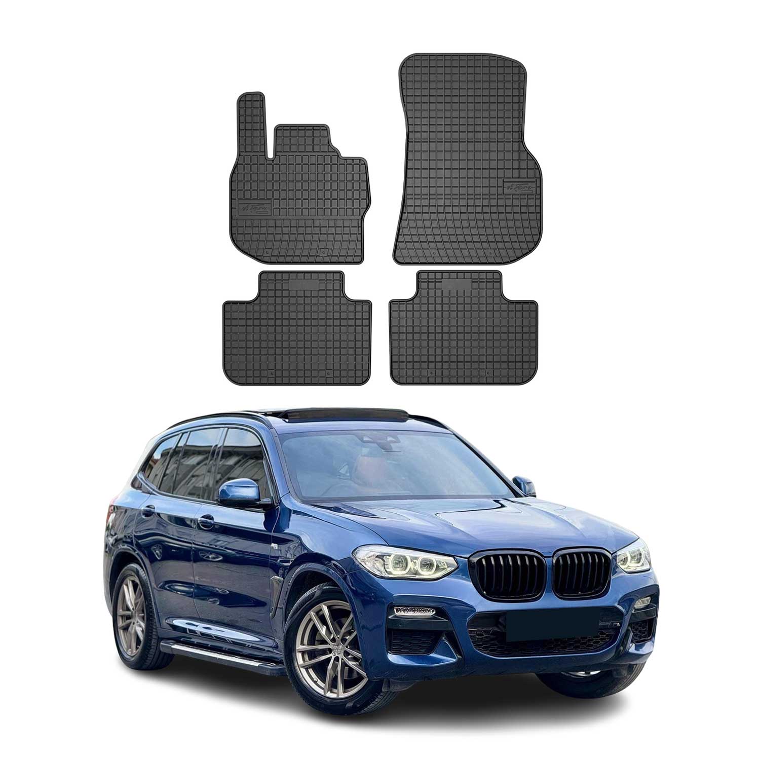 OMAC Alfombrillas De Coche para BMW X3 G01 2017-2024 Negro Goma 4Pza