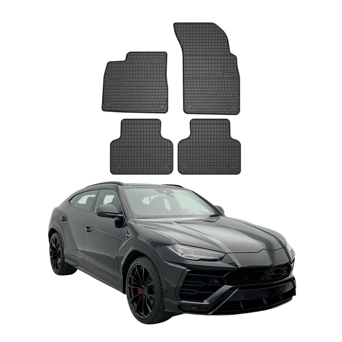 OMAC Alfombrillas De Coche para Audi Q7 Q8 2015-2025 Negro Goma 4Pza