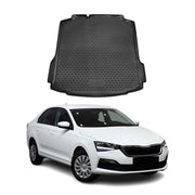 OMAC Bandeja Maletero Alfombrilla para Skoda Rapid Sedán 2017-2019 Negro TPE
