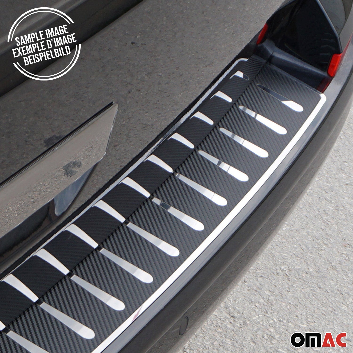 Protector de Parachoques Trasero para VW Touareg 2018-2026 Acabado Carbono Acero