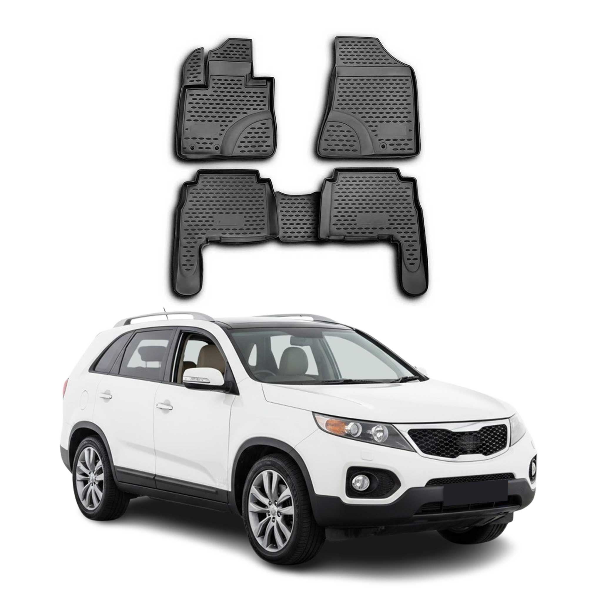 OMAC Alfombrillas De Coche para Kia Sorento 2009-2012 Negro Goma TPE 4Pza