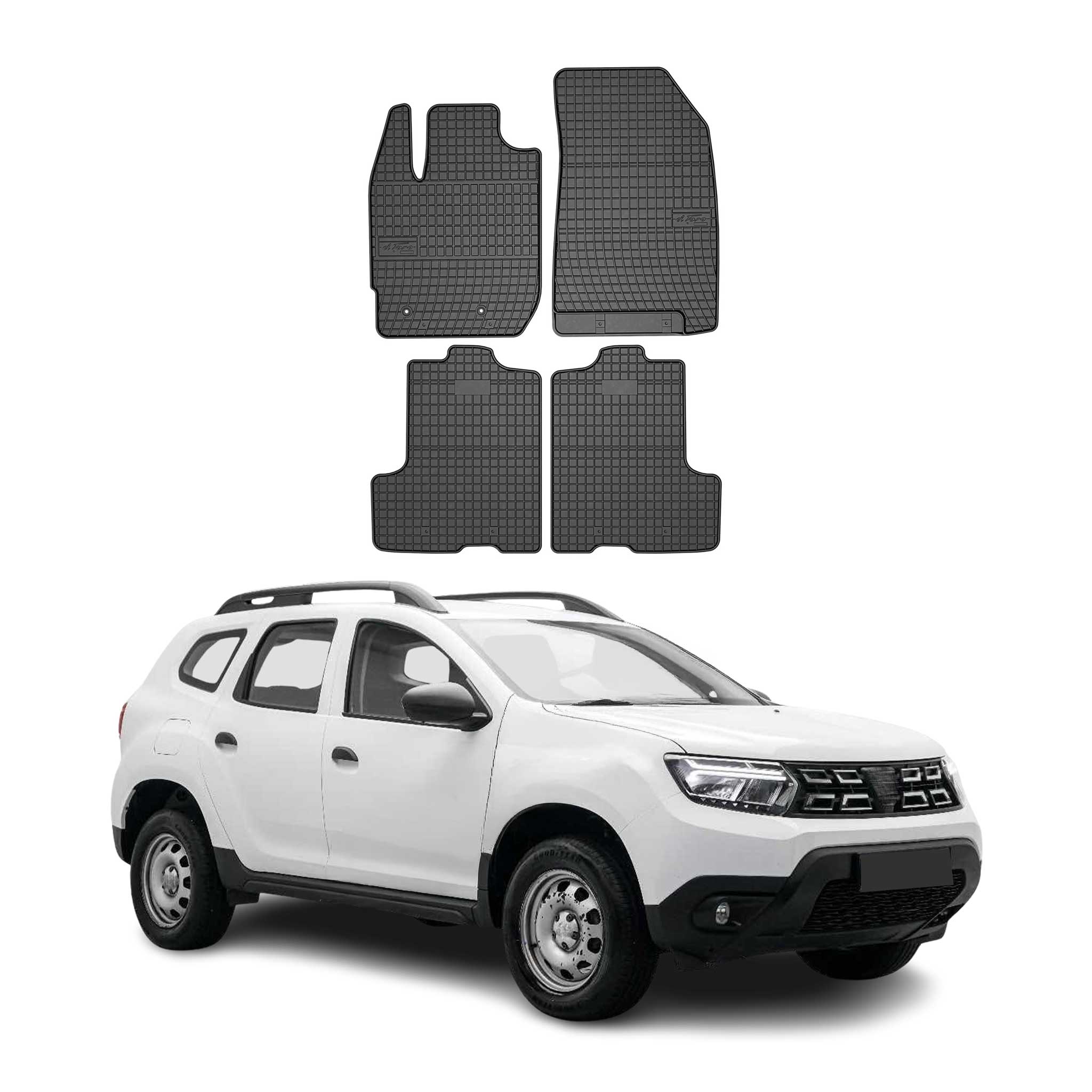 OMAC Alfombrillas De Coche para Dacia Duster 2017-2024 Negro Goma 4Pza
