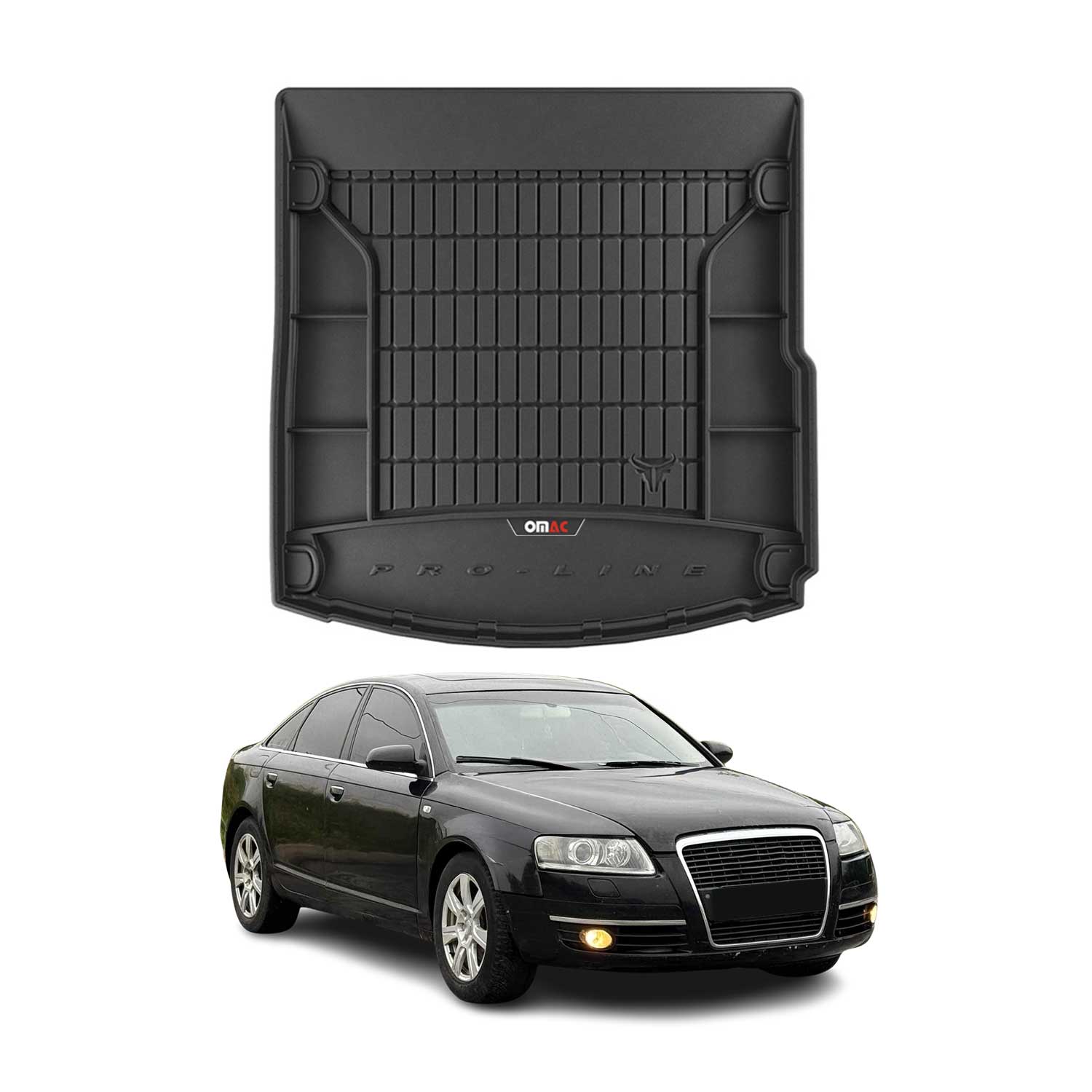 OMAC Premium Bandeja Maletero Alfombrilla para Audi A6 Sedán C6 2004-2011 TPE