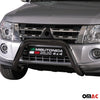 Bull Barra Frontal para Mitsubishi Pajero 2012-2018 Negro Brillante Acero 1Pza