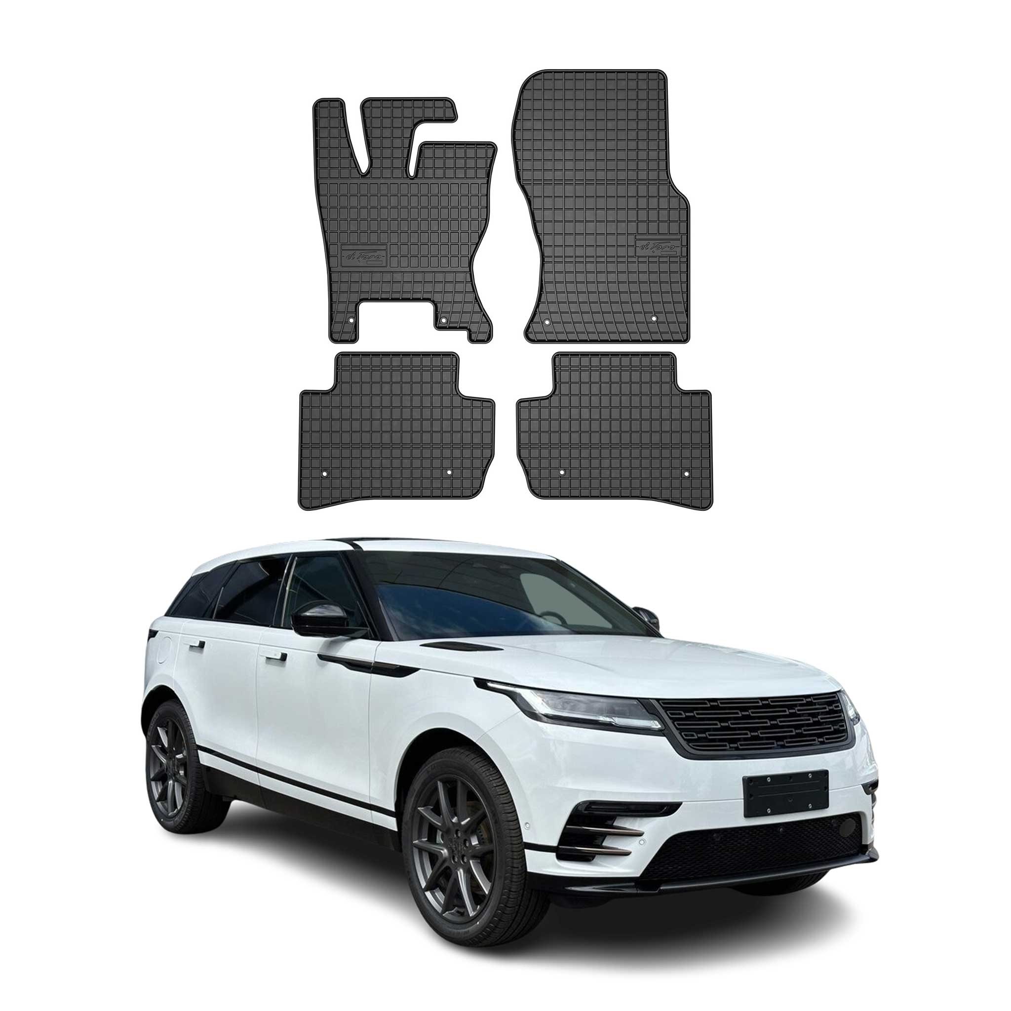 OMAC Alfombrillas De Coche para Land Rover Velar 2017-2025 Negro Goma 4Pza