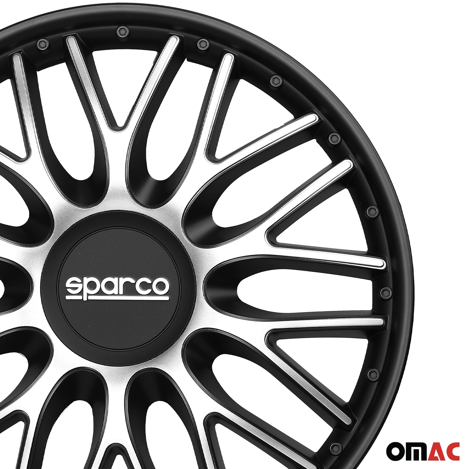 Sparco Roma Tapacubos 16" pulgadas Universal Negro Plata ABS Plástico