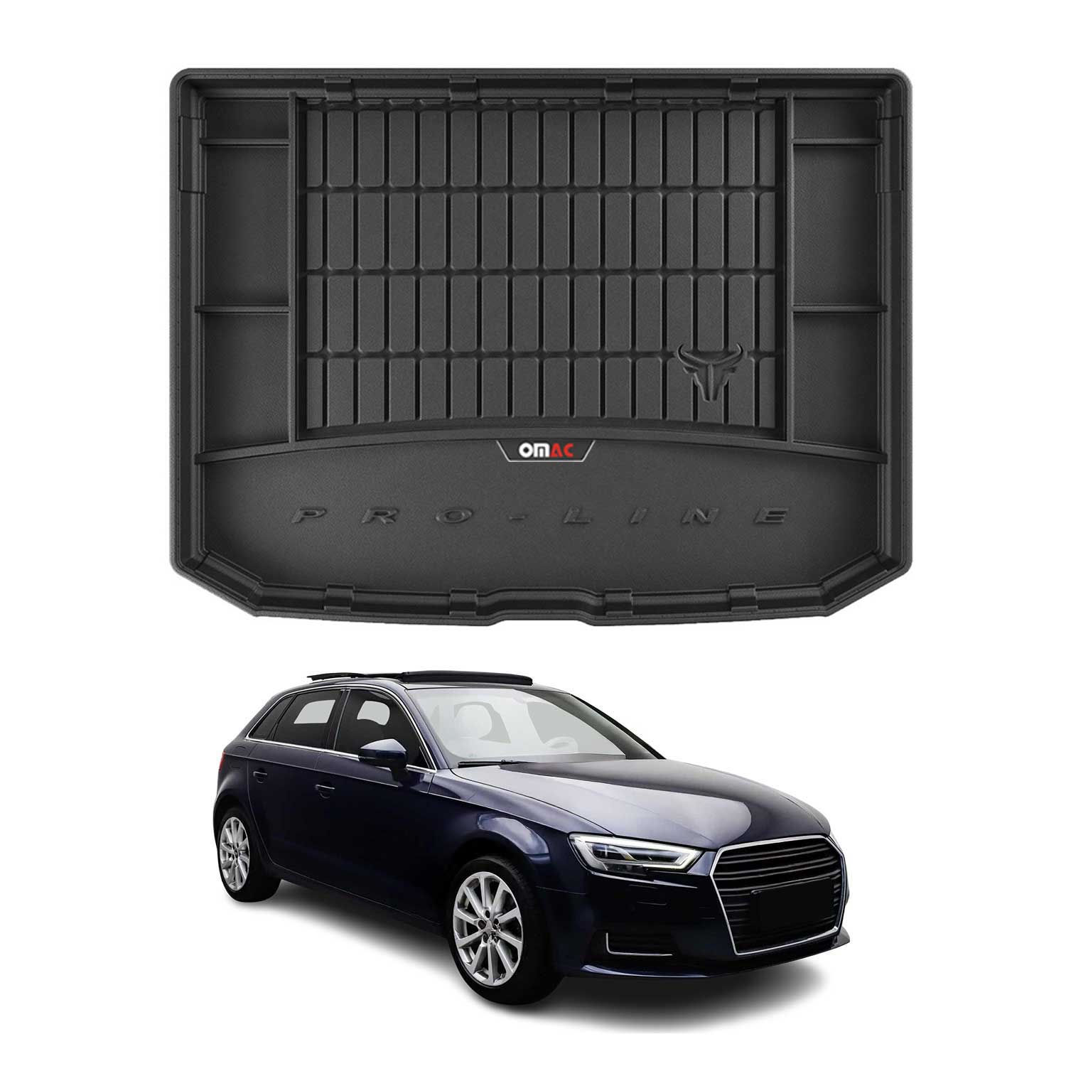 OMAC Premium Bandeja Maletero Alfombrilla para Audi A3 RS3 Sportback 2012-2020