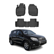 OMAC Premium Alfombrillas De Coche para Toyota RAV4 2005-2012 Negro TPE Goma 4x