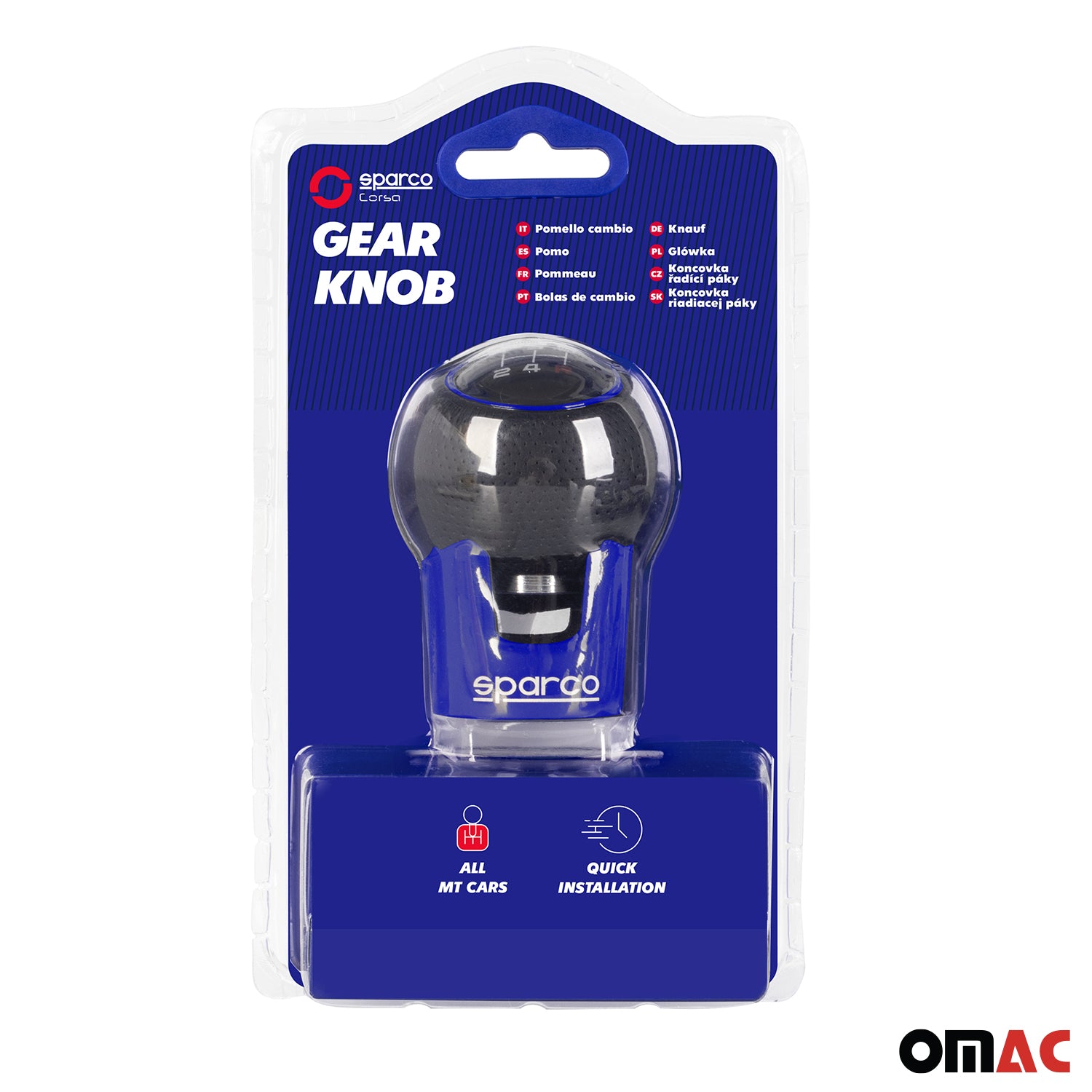 Sparco Palanca de Cambios Universal Azul Aluminio