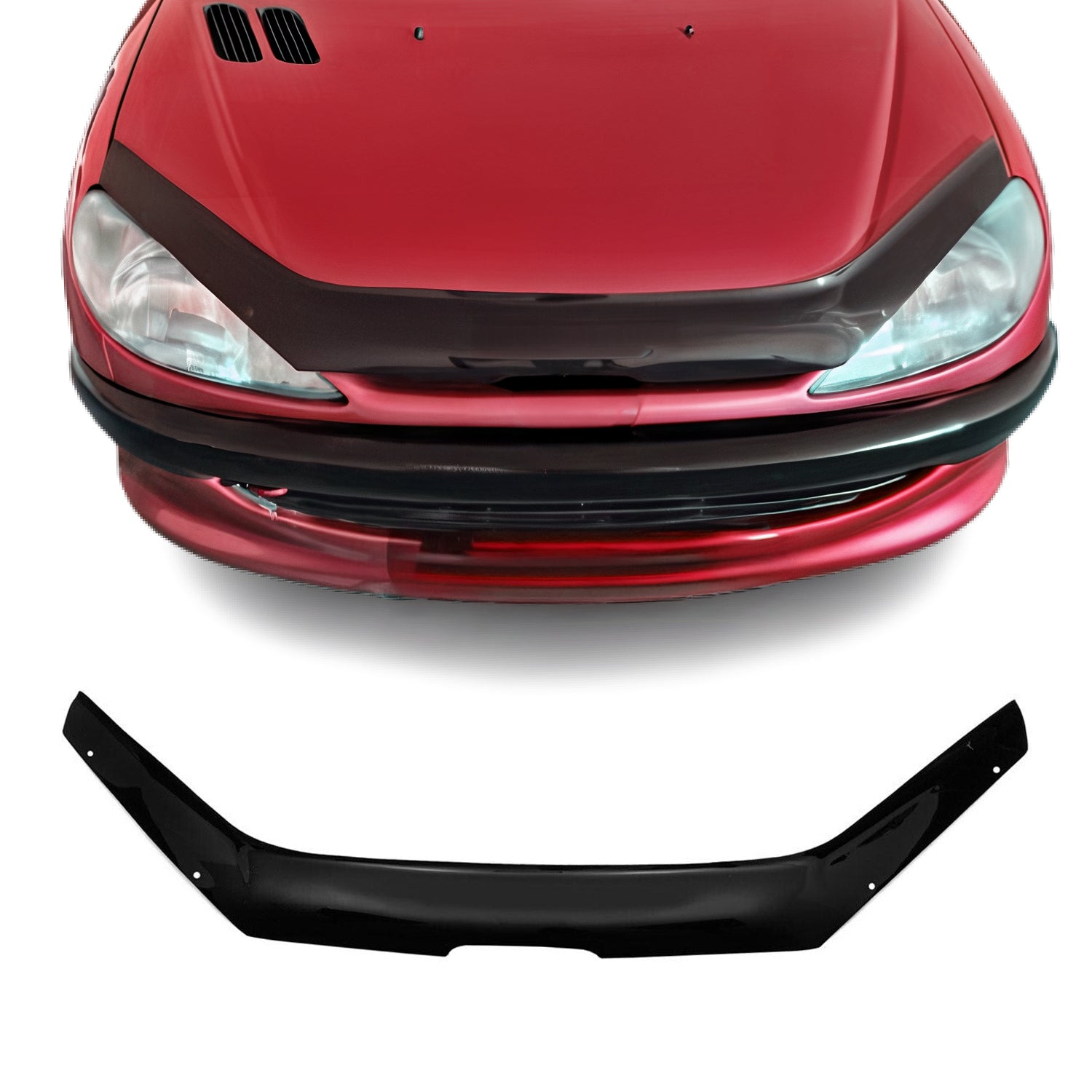 Deflector de Capó para Peugeot 206 1998-2012 Oscuro Brillante Acrílico