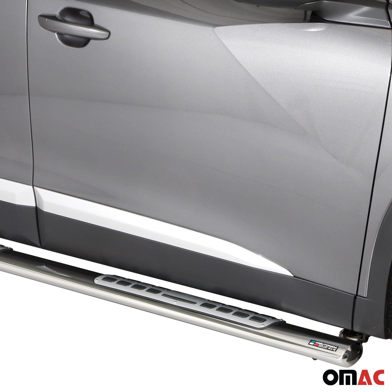 Par de Estribos Barras Laterales para Peugeot 2008 2020-2025 Plata Acero 2x