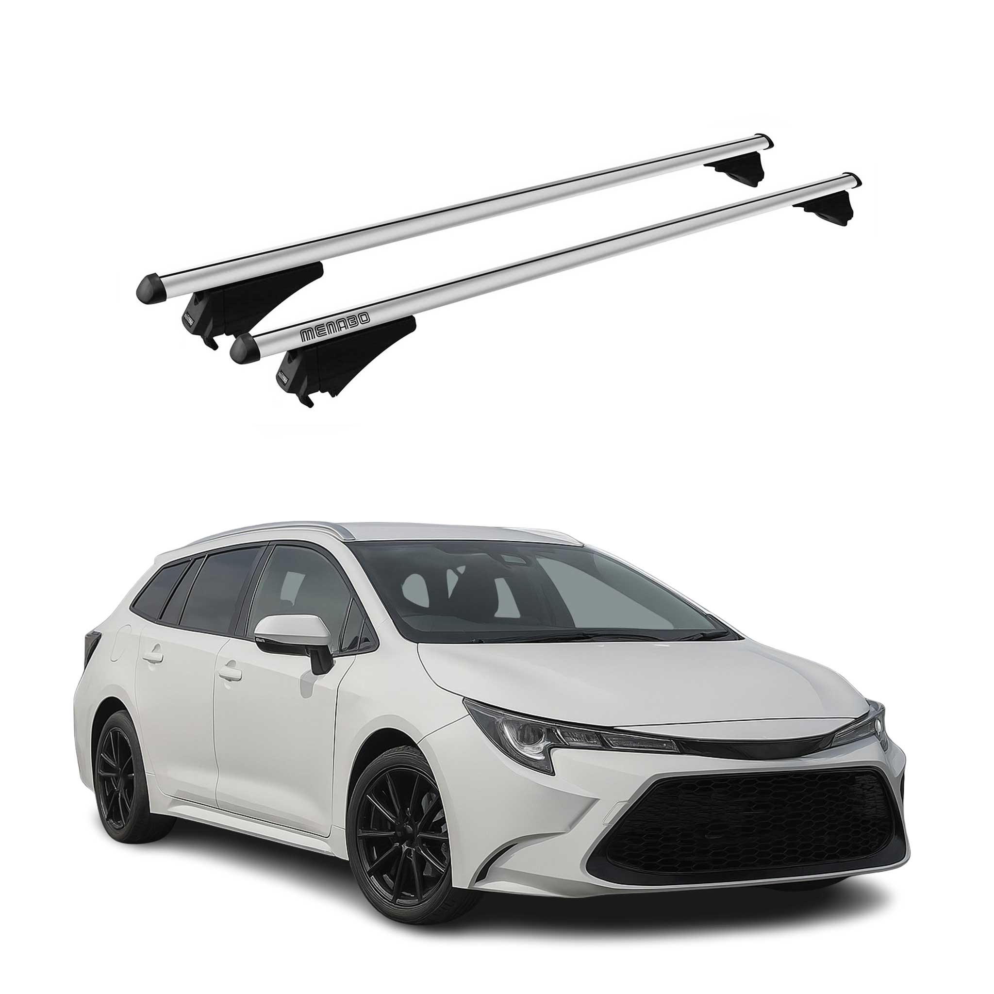 Menabo Barras de Techo Coche Baca para Suzuki Swace 2020-2025 Gris Aluminio 2Pza