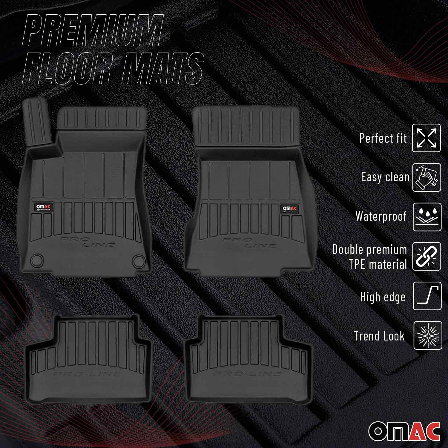 OMAC Premium Alfombrillas De Coche para Mercedes GLA H247 2020-2025 TPE Goma 4x