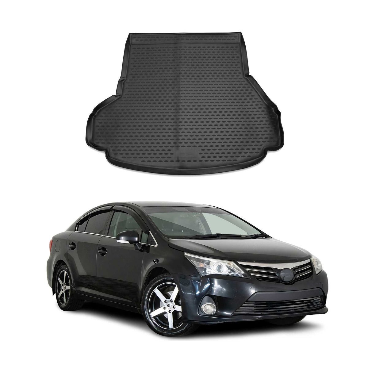 OMAC Bandeja Maletero Alfombrilla para Toyota Avensis 2008-2018 Negro Goma TPE